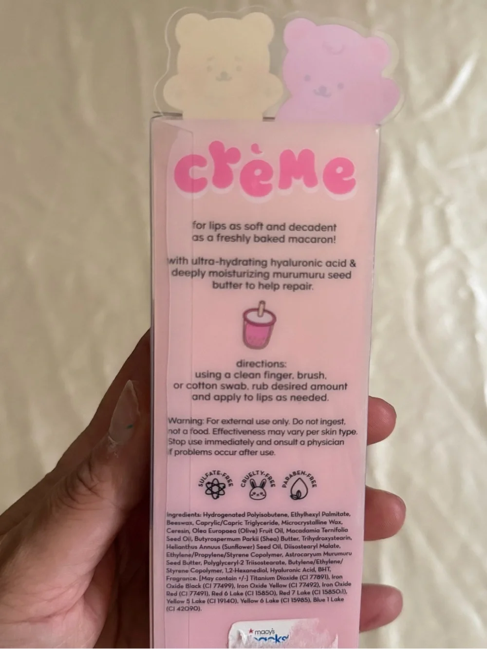 The Crème Shop Boba Bears Moisturizing Macaron Lip Balm Duo New